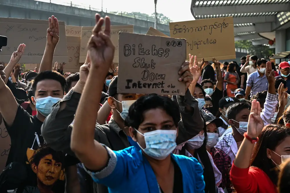 Protests Myanmar NetBlocksFingasenGadget Internet Blackouts Affect Democracy